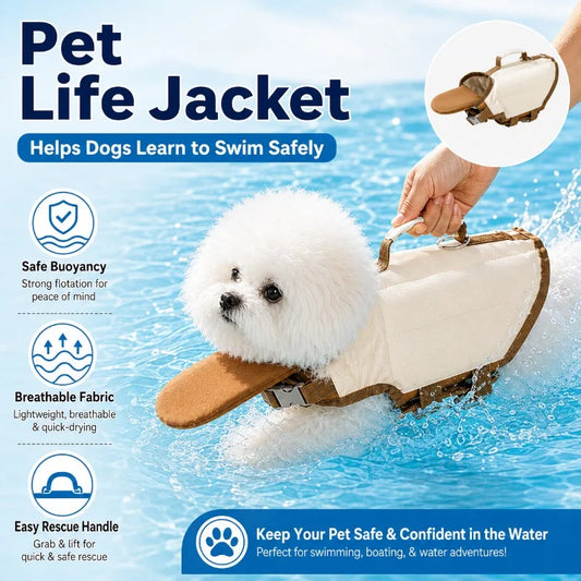 PetHaul Dog Life Jacket – Rescue Handle & Chin Float, Small-Medium