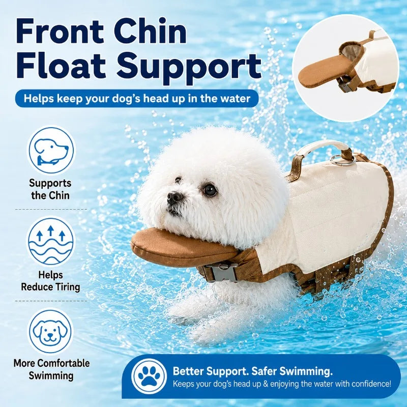 PetHaul Dog Life Jacket – Rescue Handle & Chin Float, Small-Medium
