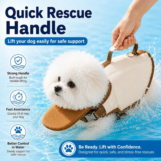 PetHaul Dog Life Jacket – Rescue Handle & Chin Float, Small-Medium